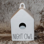Rae Dunn NIGHT OWL White Birdhouse