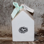 Rae Dunn FLY White Birdhouse with Nest with Eggs on Back