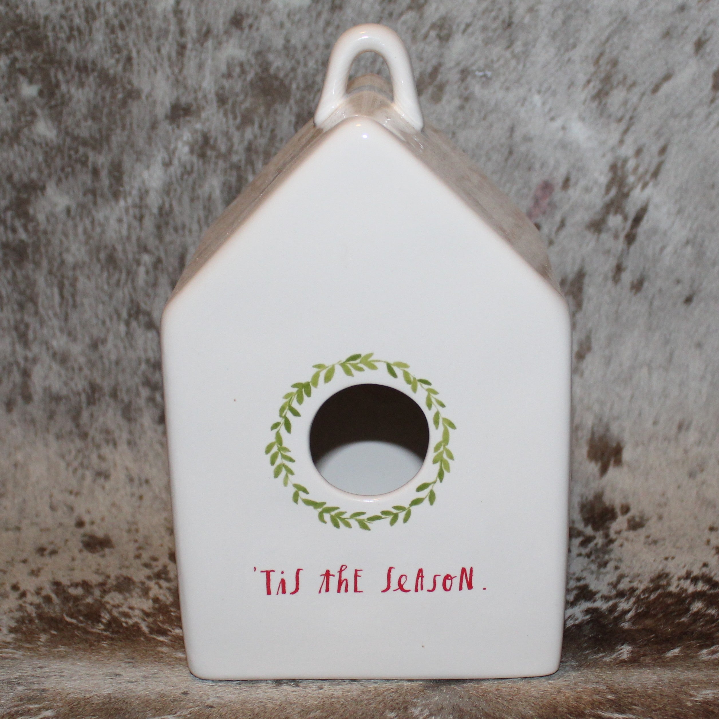 Rae Dunn 'Tis the Season White Birdhouse