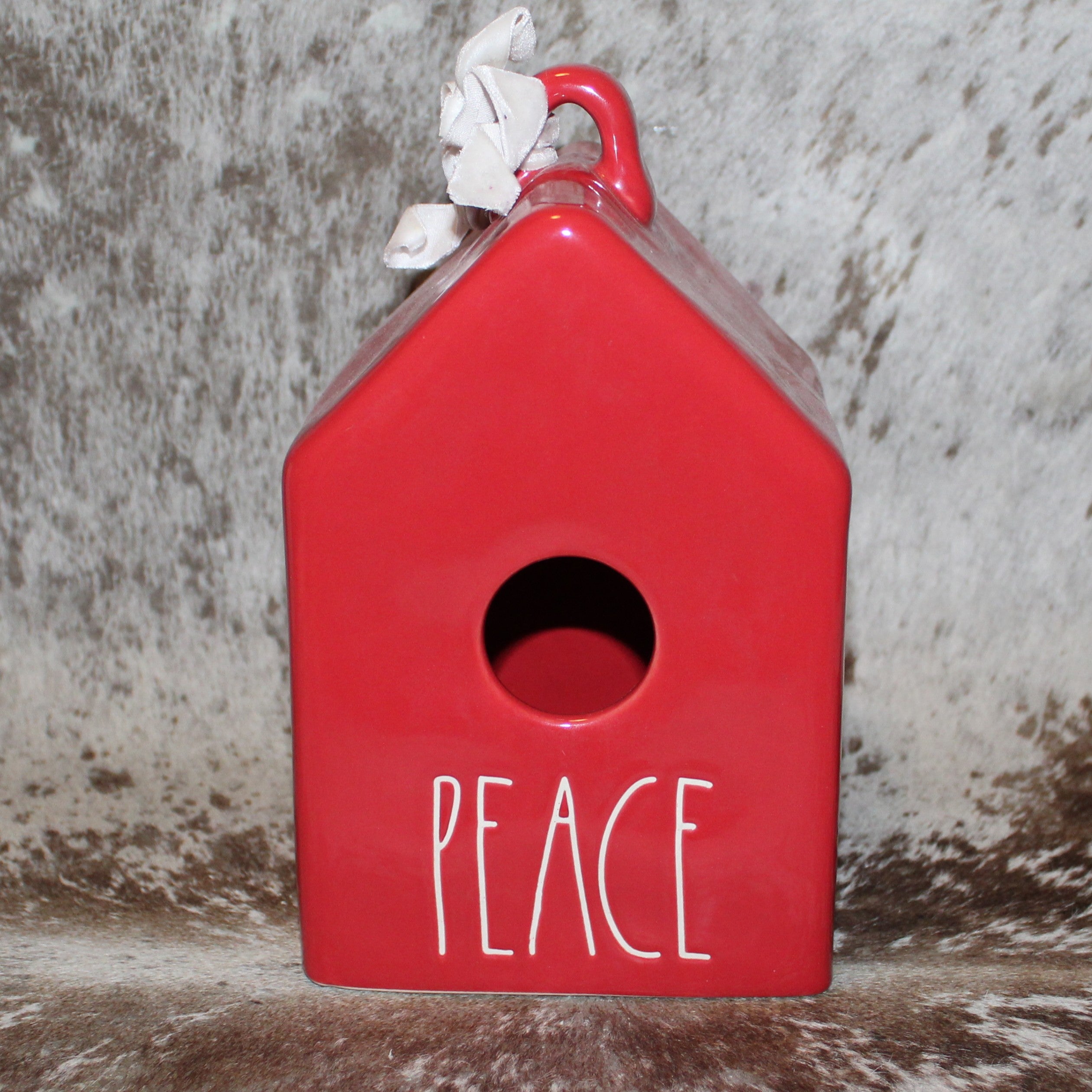 Rae Dunn PEACE Red Birdhouse