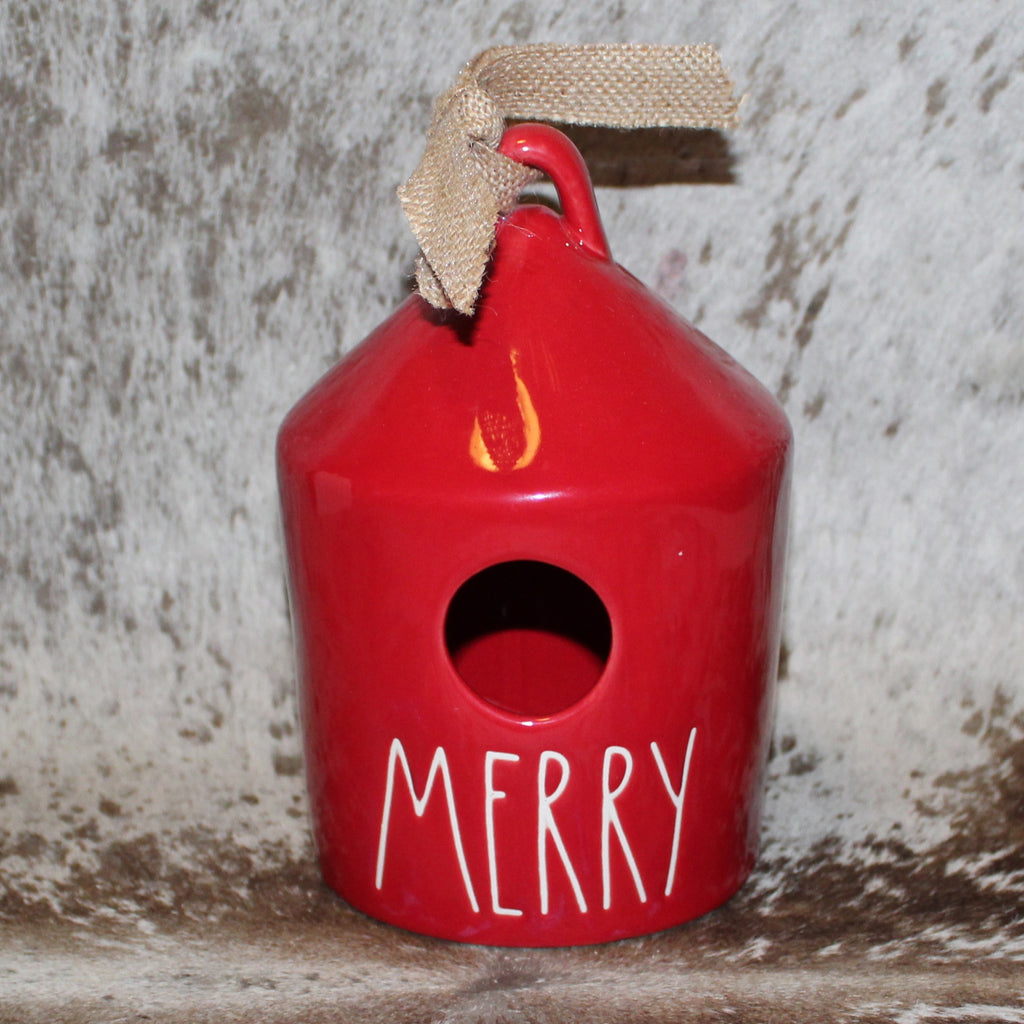 Rae Dunn MERRY Red Birdhouse