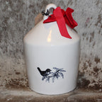 Rae Dunn KNOCK White Birdhouse With Bird on Tree Limb on Back