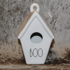 Rae Dunn BOO White Birdhouse with Bats on Back