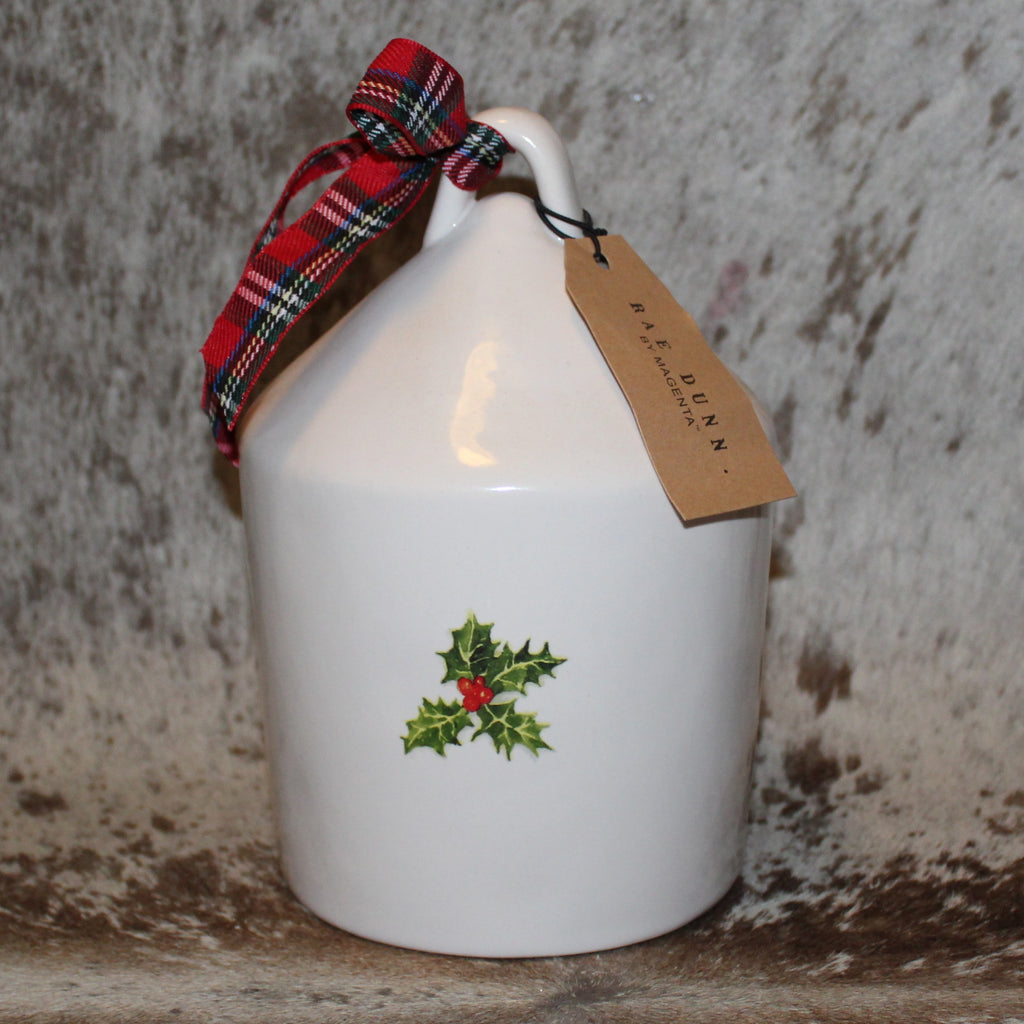 Rae Dunn JOY White Birdhouse with Holly on Back