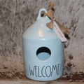 Rae Dunn WELCOME Baby Blue Birdhouse