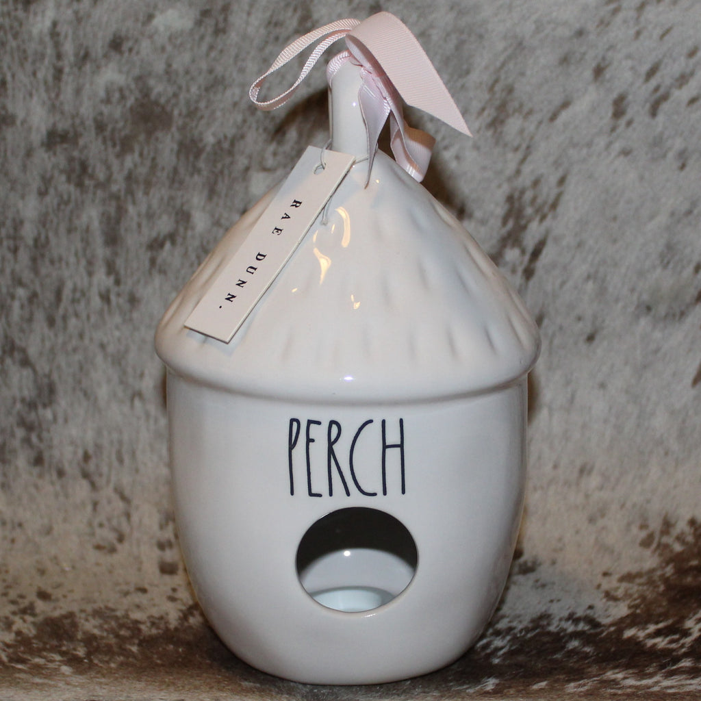 Rae Dunn PERCH Nut Shaped White Birdhouse