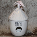Rae Dunn PERCH Nut Shaped White Birdhouse