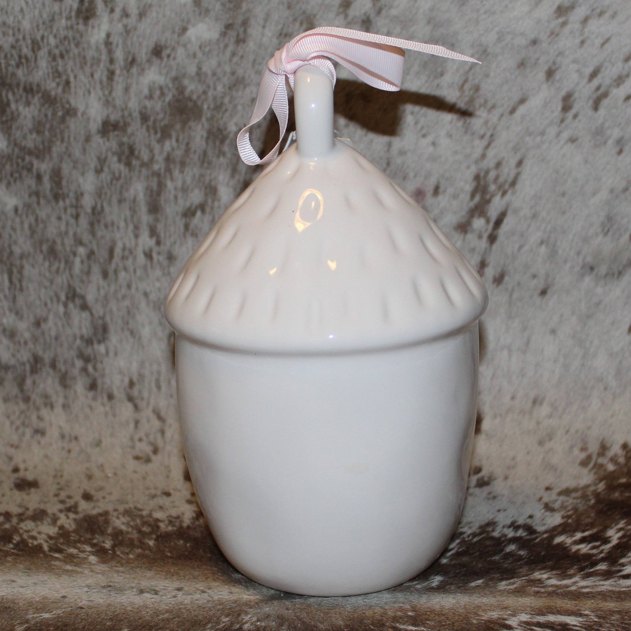 Rae Dunn PERCH Nut Shaped White Birdhouse