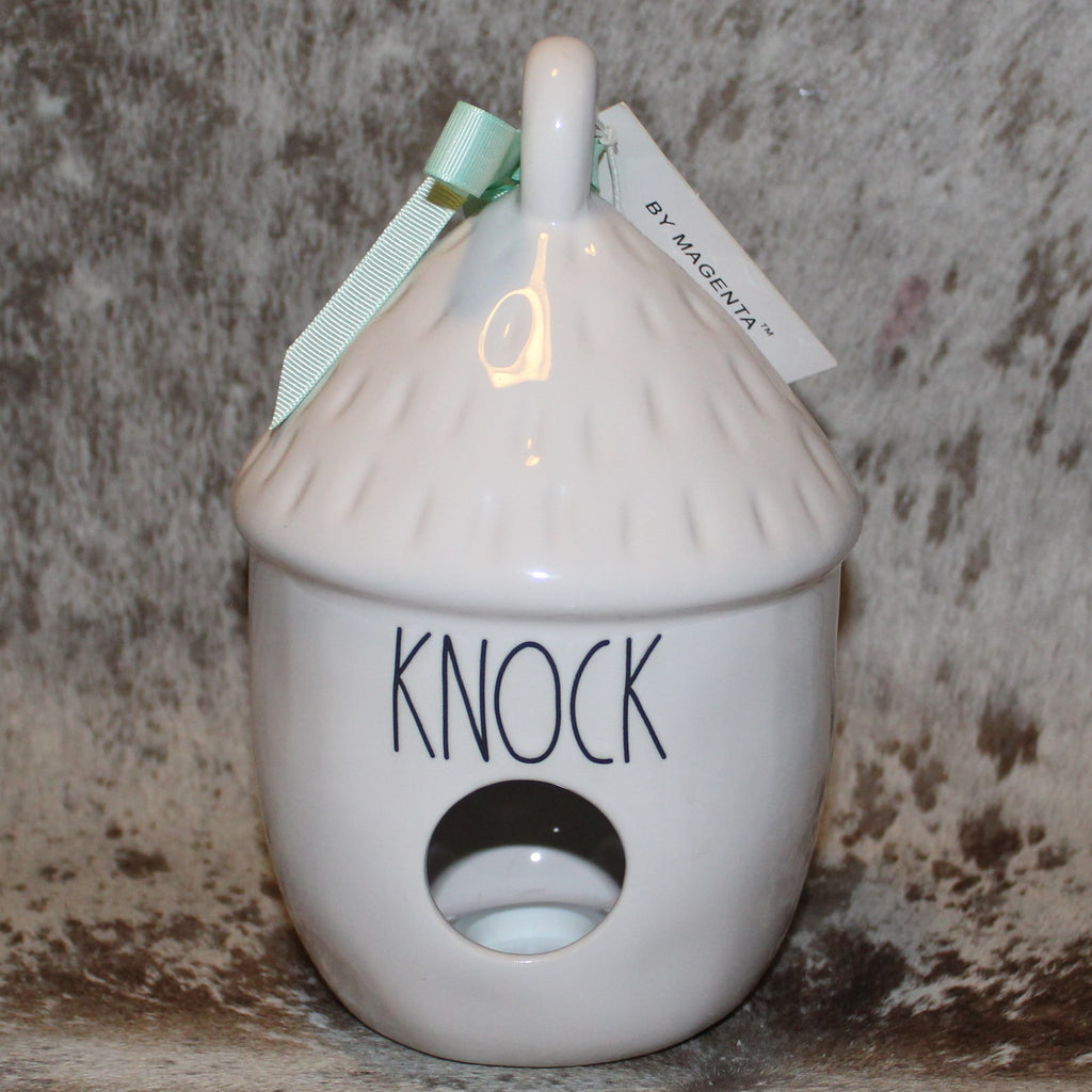 Rae Dunn KNOCK Nut Shaped White Birdhouse