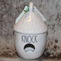 Rae Dunn KNOCK Nut Shaped White Birdhouse