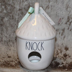 Rae Dunn KNOCK Nut Shaped White Birdhouse