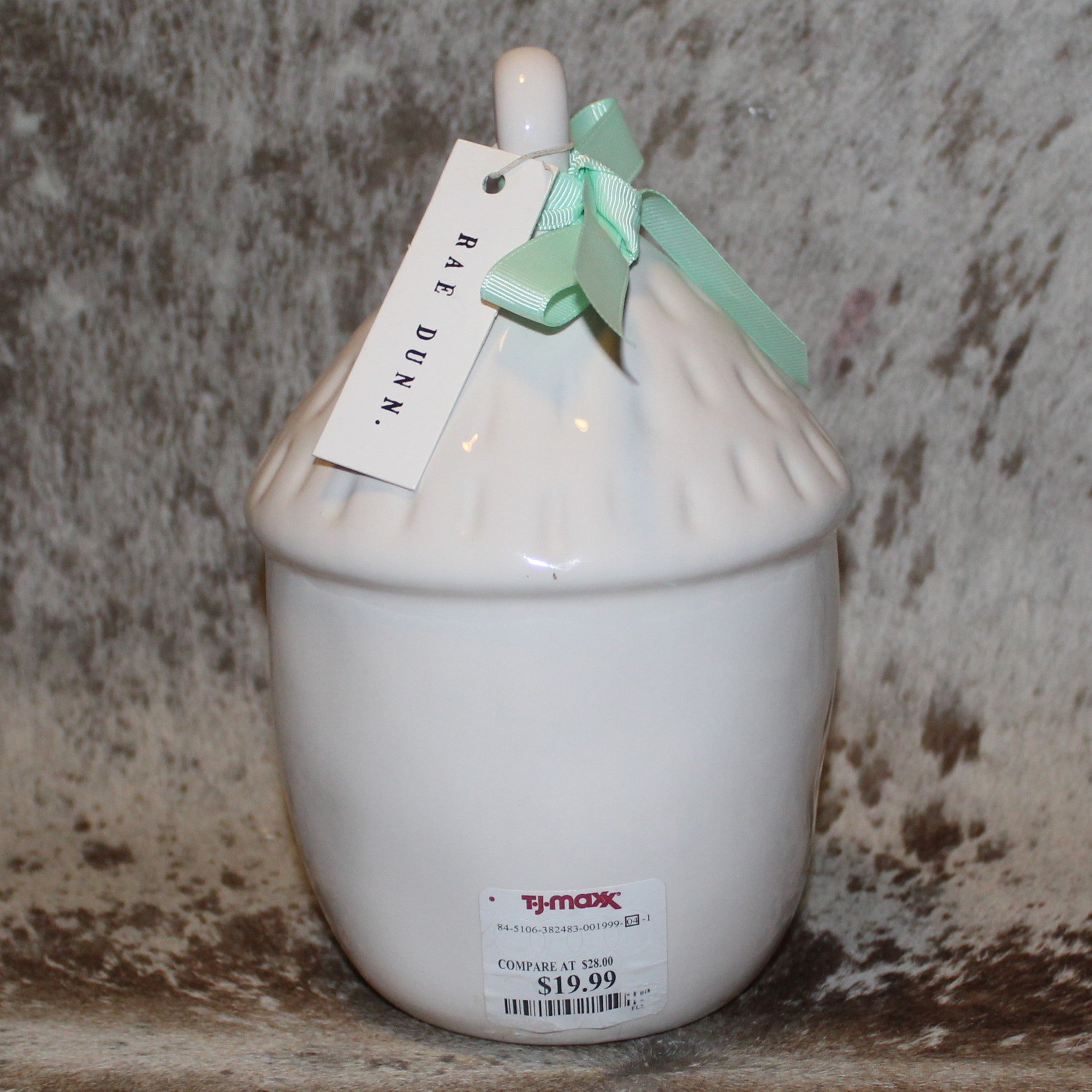 Rae Dunn KNOCK Nut Shaped White Birdhouse