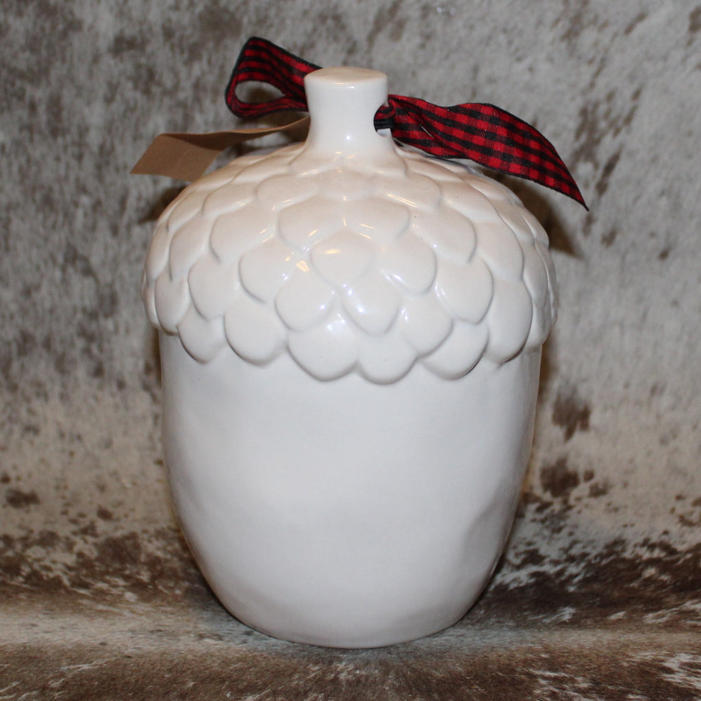 Rae Dunn NEST Acorn Shaped White Birdhouse