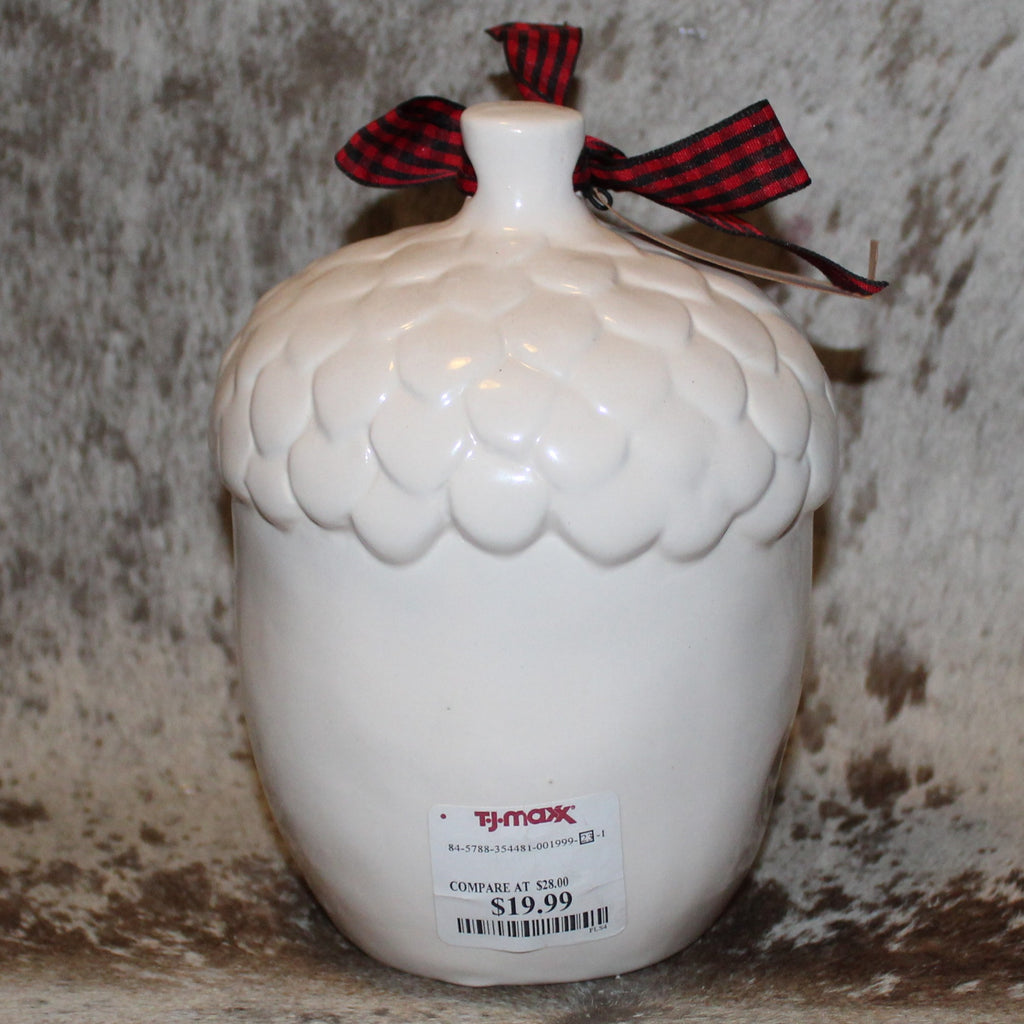 Rae Dunn PEACE Acorn Shaped White Birdhouse