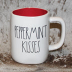 Rae Dunn PEPPERMINT KISSES White Mug