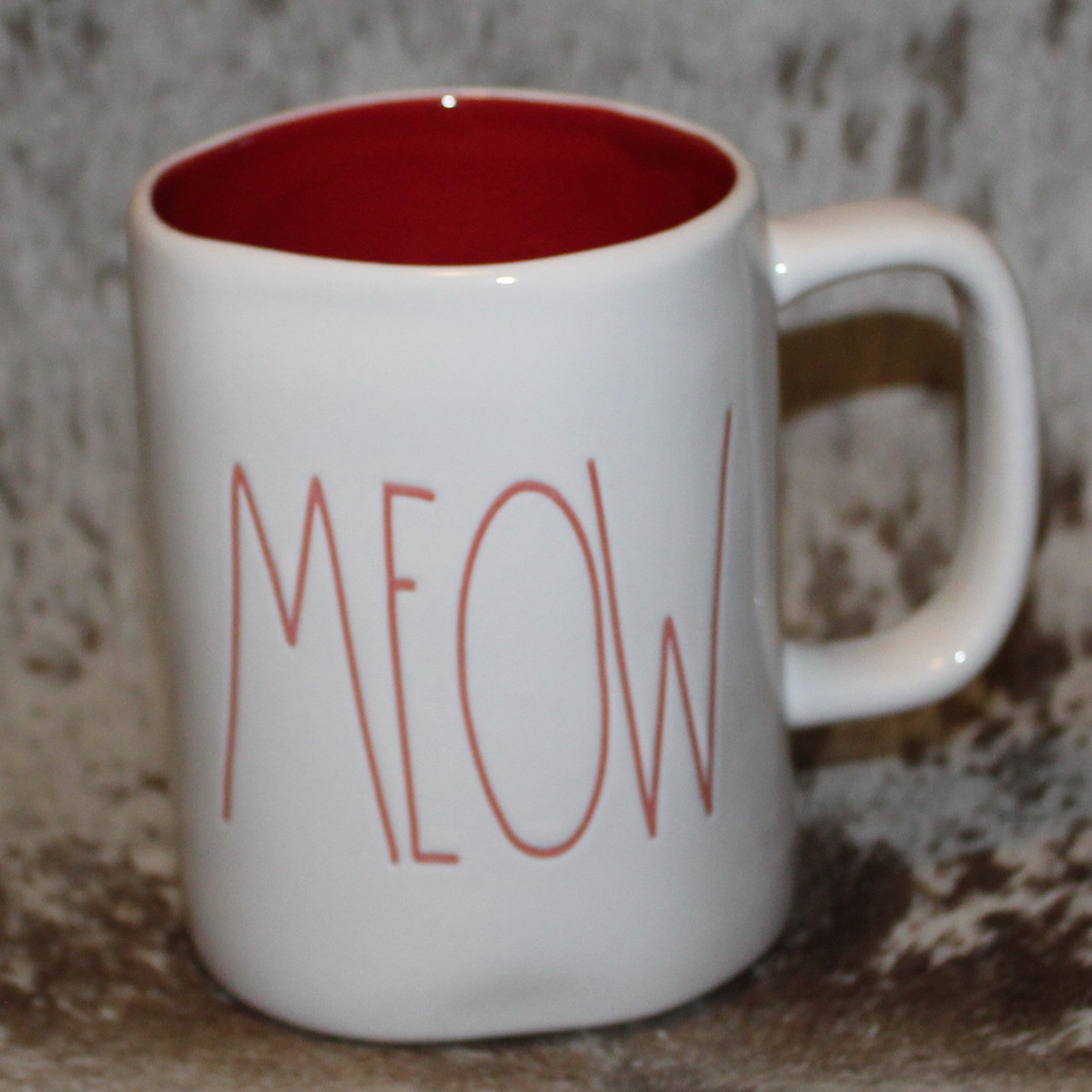 Rae Dunn MEOW White Mug