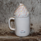 Rae Dunn HAPPY BIRTHDAY White Mug With Whip Cream Topper