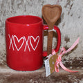 Rae Dunn XOXO Red Mug with Spoon