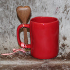 Rae Dunn XOXO Red Mug with Spoon