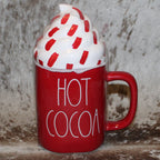 Rae Dunn HOT COCOA Red Mug with Whip Cream Topper