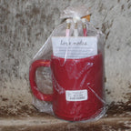 Rae Dunn love you Red Mug with Pencils and Stationery