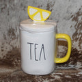 Rae Dunn TEA White Mug With Lemon Slice Topper