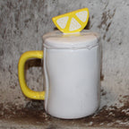 Rae Dunn TEA White Mug With Lemon Slice Topper