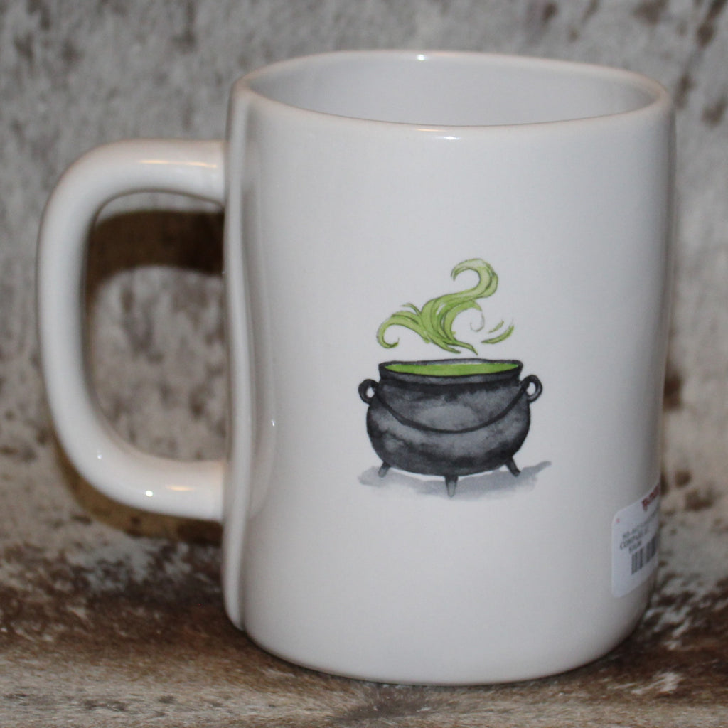 Rae Dunn TOIL AND TROUBLE White Mug