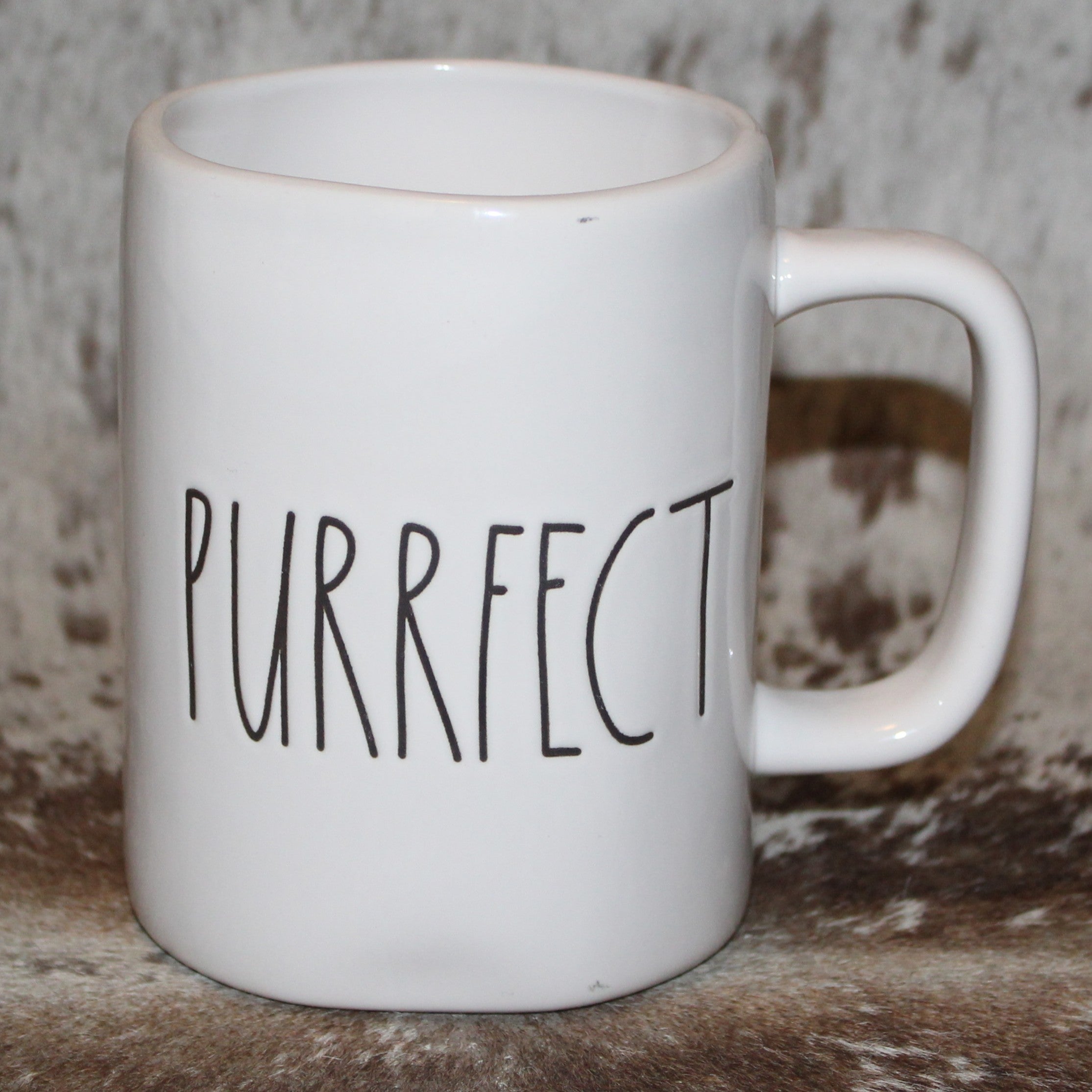 Rae Dunn PURRFECT White Mug