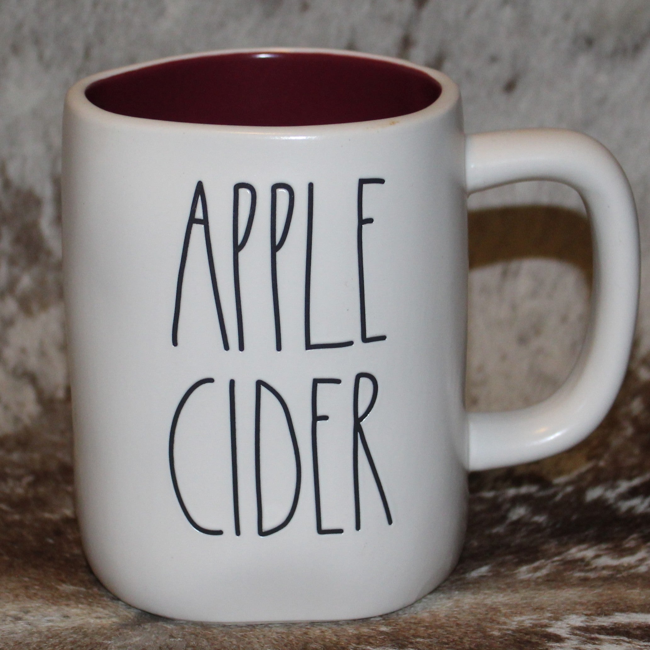 Rae Dunn APPLE CIDER White Mug