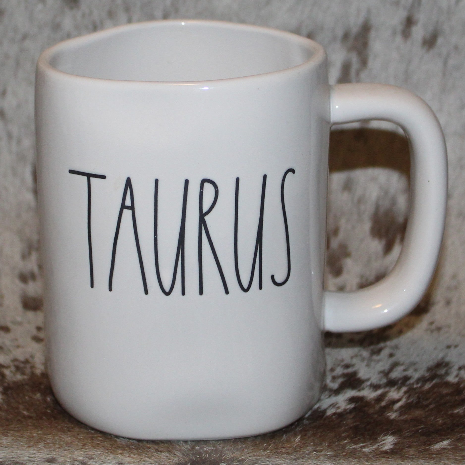 Rae Dunn TAURUS White Mug