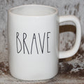 Rae Dunn BRAVE White Mug