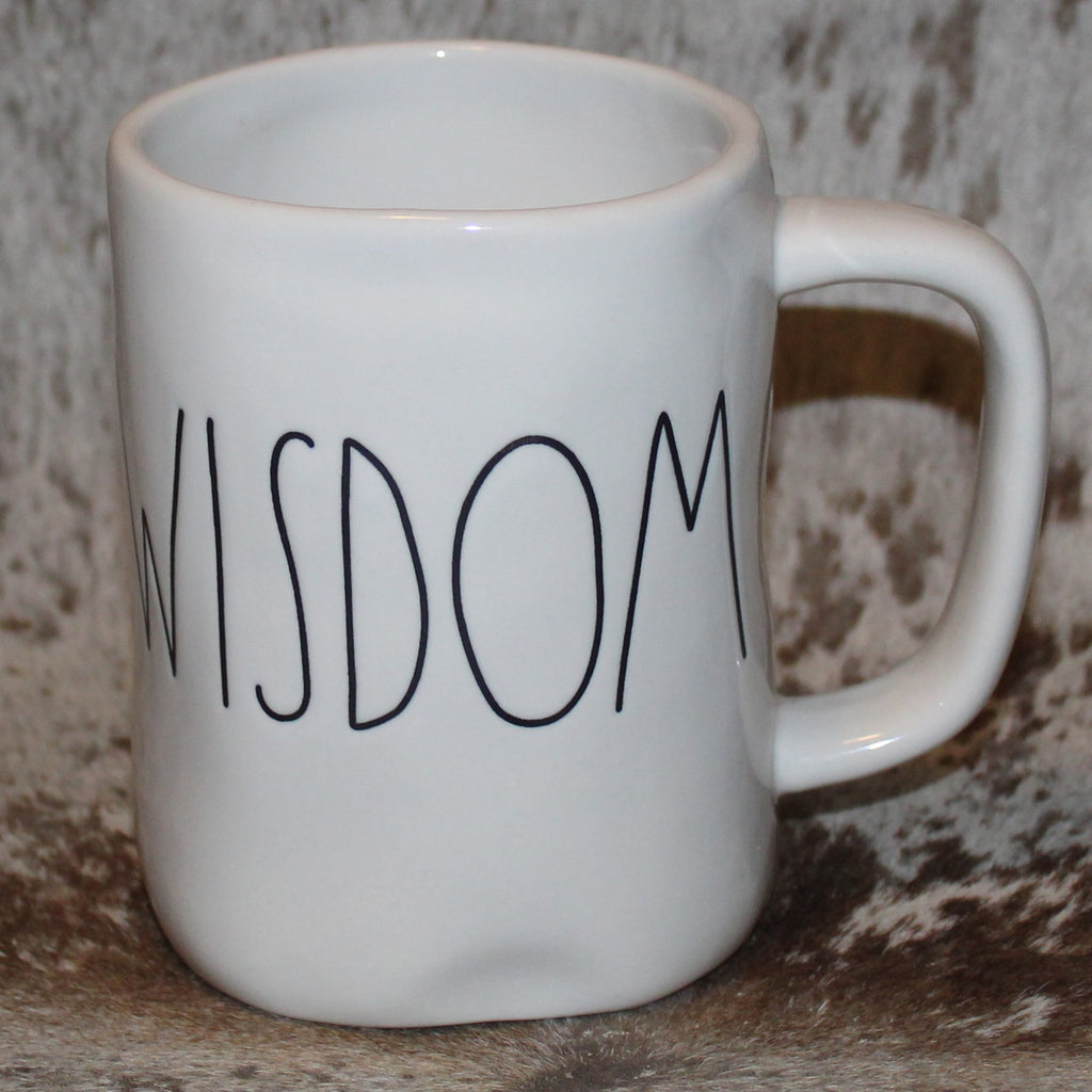 Rae Dunn WISDOM White Mug