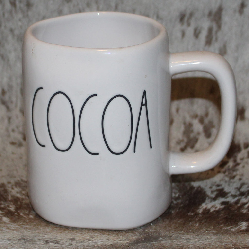 Rae Dunn COCOA White Mug