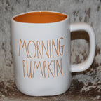 Rae Dunn MORNING PUMPKIN White Mug