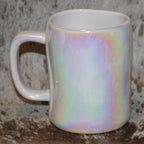Rae Dunn CANDY HEARTS Iridescent White Mug