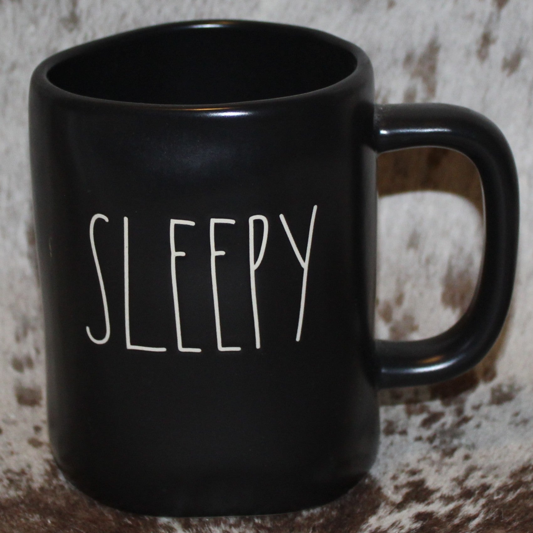 Rae Dunn SLEEPY Black Mug
