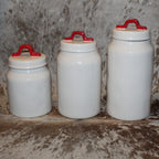 Rae Dunn Red Heart White Canister Set of 3