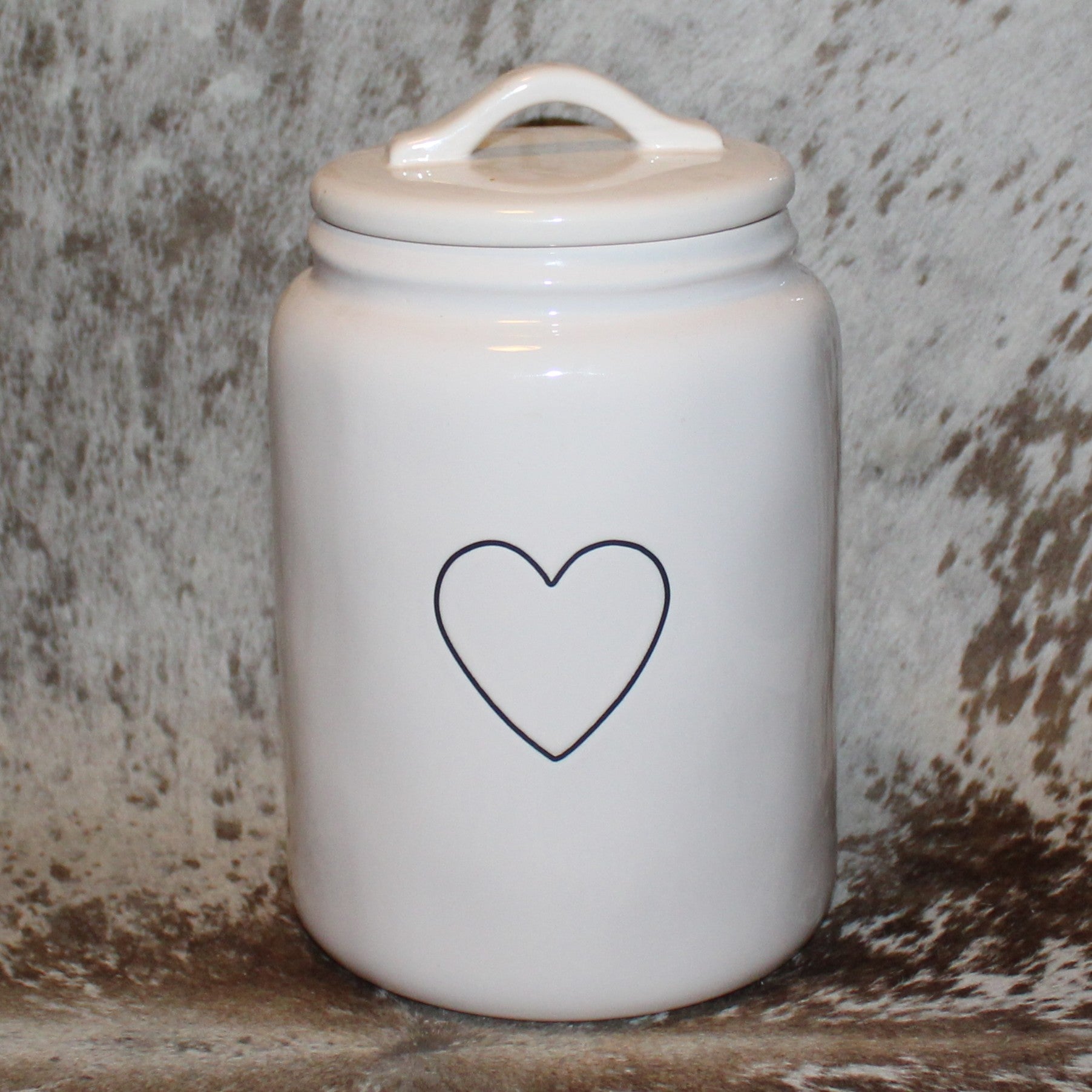 Rae Dunn Heart White Large Canister