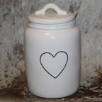 Rae Dunn Heart White Baby Canister