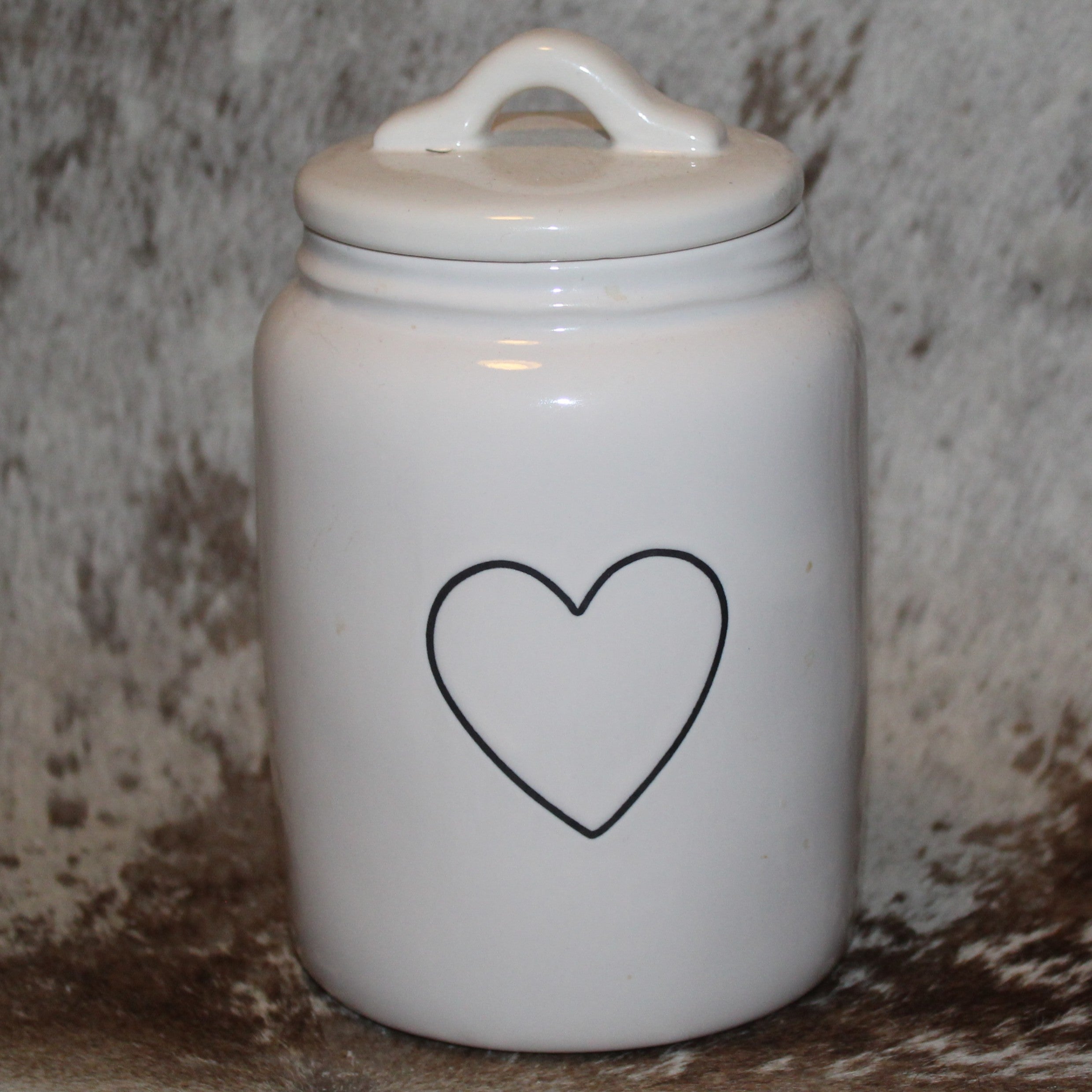 Rae Dunn Heart White Baby Canister