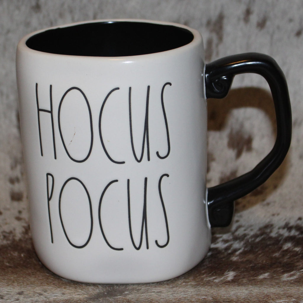 Rae Dunn HOCUS POCUS White Mug Black Handle