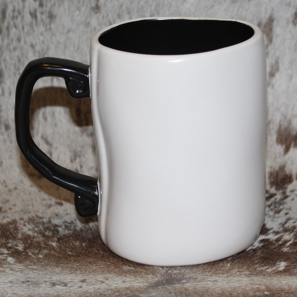 Rae Dunn HOCUS POCUS White Mug Black Handle
