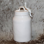 Rae Dunn KISSES White Medium Canister with Raised Red Heart