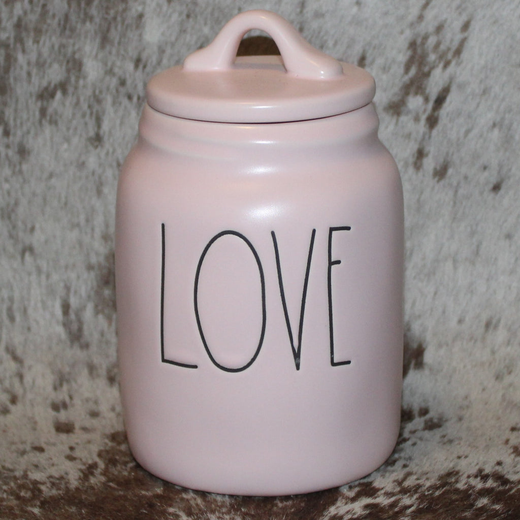 Rae Dunn LOVE Pink Baby Canister