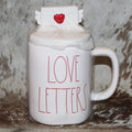 Rae Dunn LOVE LETTERS White Mug with Letter Topper