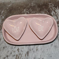 Rae Dunn LOVE LIFE Pink Trinket Tray Set