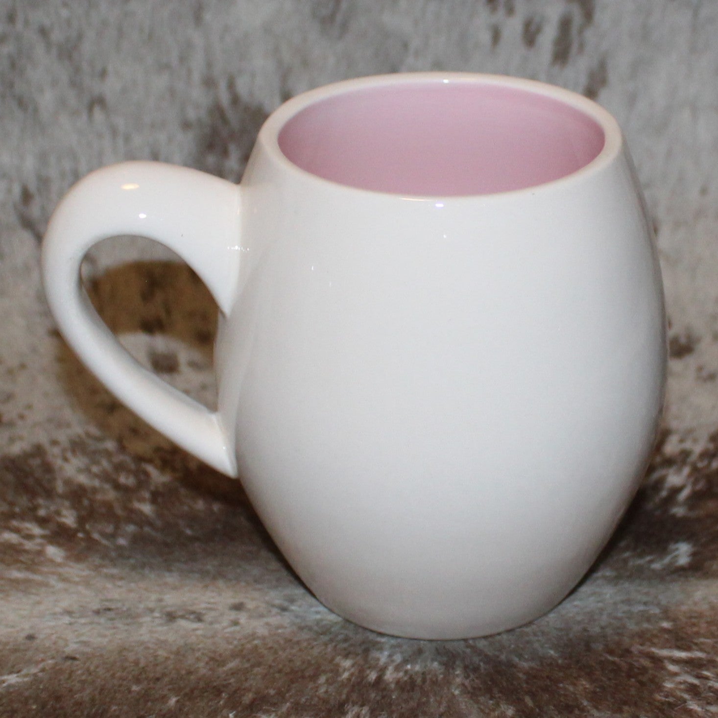 Rae Dunn Lollipop Birdcage White/Pink M Stamp Mug