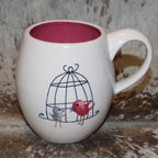Rae Dunn Lollipop Birdcage White/Purple M Stamp Mug