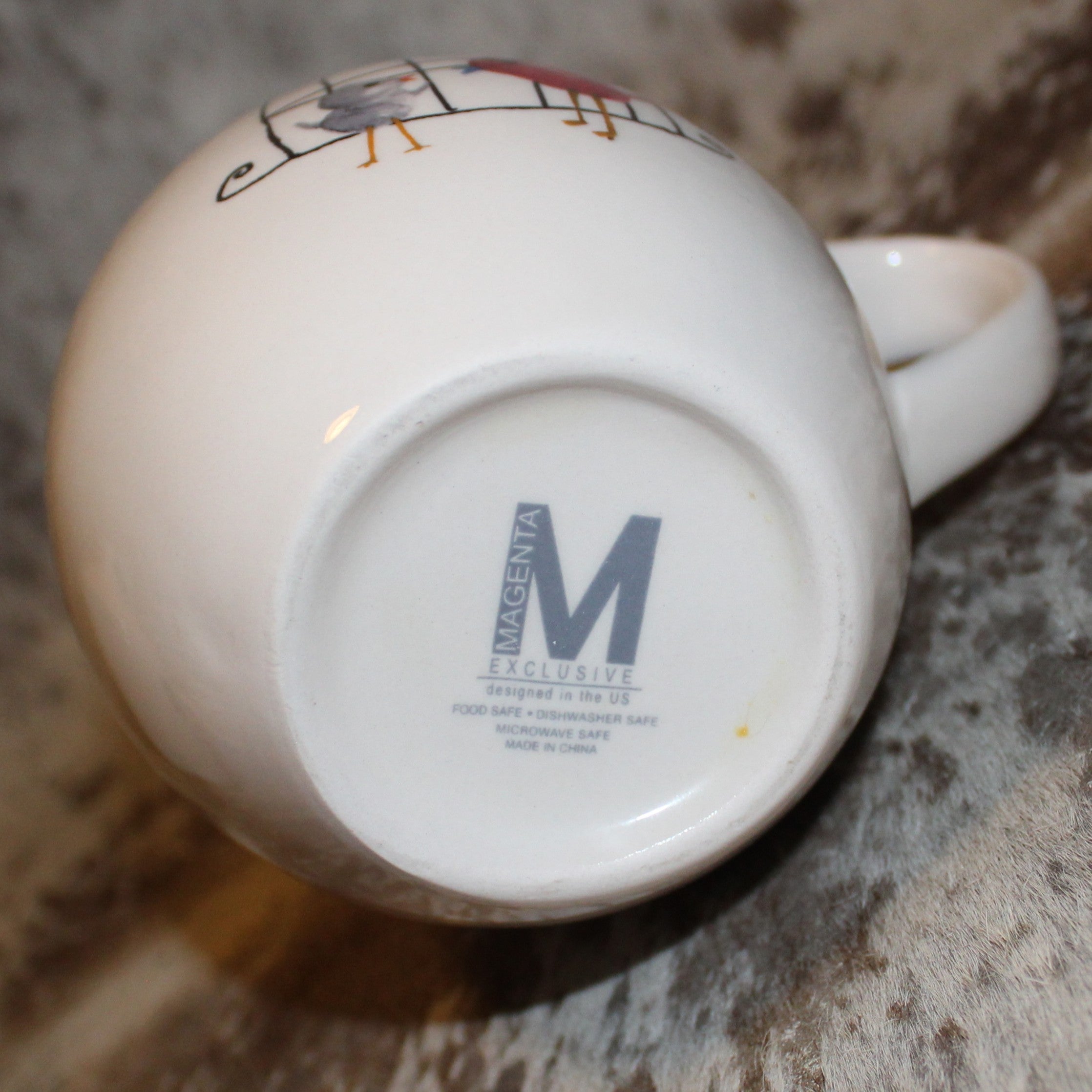 Rae Dunn Lollipop Birdcage White/Purple M Stamp Mug